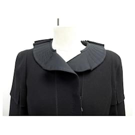Louis Vuitton-NEW LOUIS VUITTON COAT SIZE 38 M IN BLACK WOOL NEW BLACK WOOL COAT-Black