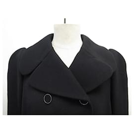 Louis Vuitton-NEUF MANTEAU LOUIS VUITTON TAILLE 40 M EN LAINE NOIR NEW BLACK WOOL COAT-Noir