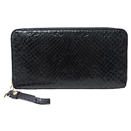 Louis Vuitton-PORTEFEUILLE LOUIS VUITTON ZIPPY N80686 CUIR PYTHON MONOGRAM NOIR WALLET-Noir