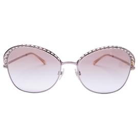 Chanel-NEW CHANEL PEARL SUNGLASSES 4246-H IN PINK METAL SUNGLASSES BOX-Pink
