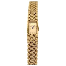 Boucheron-VINTAGE BOUCHERON WATCH 11 MM MECHANICAL YELLOW GOLD 18K GOLD WATCH BRAID BRACELET-Golden