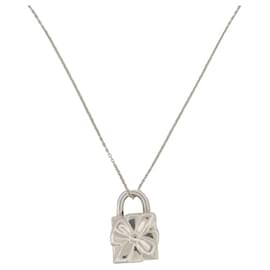 Tiffany & Co-TIFFANY & CO NECKLACE PADLOCK PENDANT GIFT 40 money 925 15GR GIFT NECKLACE-Silvery