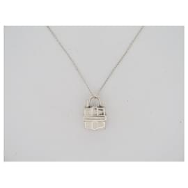 Tiffany & Co-TIFFANY & CO NECKLACE PADLOCK PENDANT GIFT 40 money 925 15GR GIFT NECKLACE-Silvery
