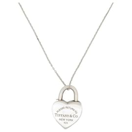 Tiffany & Co-TIFFANY & CO RETURN TO SILVER HEART PENDANT NECKLACE 925 NECKLACE-Silvery
