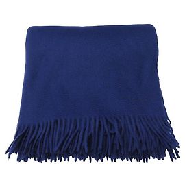 Hermès NEW HERMES PLAID CASHMERE WOOL BLUE CASHMERE WOOL BLANKET Blue