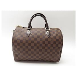 Louis Vuitton-NEW LOUIS VUITTON SPEEDY HANDBAG 30 N41367 IN EBONY CHECKER BANDOULIER-Brown