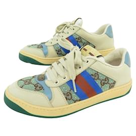 Gucci-NEW GUCCI SCREENER CRYSTALS SNEAKERS SHOES 677423 37.5 Item 38 FR SHOES-Multiple colors