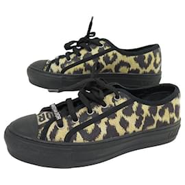 Christian Dior-NEW CHRISTIAN DIOR WALK'N'DIOR LEOPARD SHOES SNEAKERS 37.5 Item 38 fr-Other
