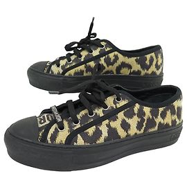 NEUF CHAUSSURES CHRISTIAN DIOR WALK'N'DIOR LEOPARD BASKETS 37.5 IT 38 FR Autre