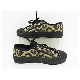 Christian Dior-NEUF CHAUSSURES CHRISTIAN DIOR WALK'N'DIOR LEOPARD BASKETS 37.5 IT 38 FR-Autre