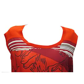 Hermès-NEW HERMES TWILLAINE CONSTELLATIONS H DRESS622830DE9T42 l 42 SILK DRESS-Red
