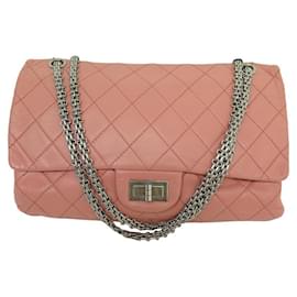 Chanel-Chanel handbag 2.55 LARGE JUMBO PINK QUILTED LEATHER CROSSBODY BAG-Pink