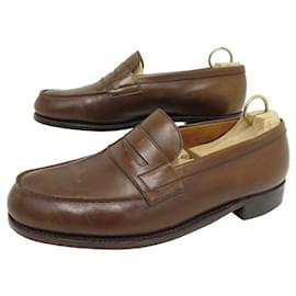 JM Weston-JM WESTON LOAFERS 180 6.5E 40.5 wide 41 LEATHER LOAFERS SHOES-Brown