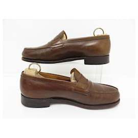 JM Weston-JM WESTON LOAFERS 180 6.5E 40.5 wide 41 LEATHER LOAFERS SHOES-Brown