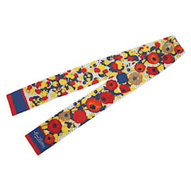 Louis Vuitton-NEW LOUIS VUITTON SCARF LAVALIERE RETRO FLOWERS TWILLY NEW SCARF-Multiple colors