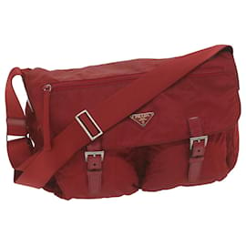 Prada-PRADA Shoulder Bag Nylon Red Auth ep3099-Red