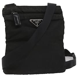 Prada-PRADA Shoulder Bag Nylon Black Auth bs11650-Black