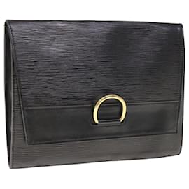 Louis Vuitton-LOUIS VUITTON Epi Jena Clutch Bag Black M52722 LV Auth 65477-Black