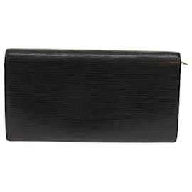 Louis Vuitton-LOUIS VUITTON Epi Portefeuille Sarah Long Wallet Black M63742 LV Auth bs11744-Black