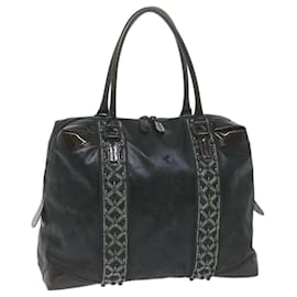 Fendi-FENDI Hand Bag Coated Canvas Black Auth ti1509-Black