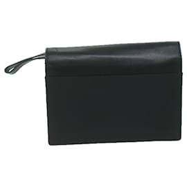 Gucci-GUCCI Clutch Bag Leather Nylon Black 018 1613 auth 65287-Black