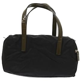 Prada-PRADA Hand Bag Nylon Black Auth 65551-Black