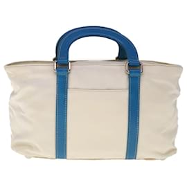 Prada-Prada Hand Bag Nylon 2way White Blue Auth 65542-White,Blue