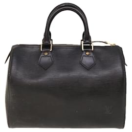 Louis Vuitton-Louis Vuitton Epi Speedy 25 Hand Bag Black M43012 LV Auth 64969-Black
