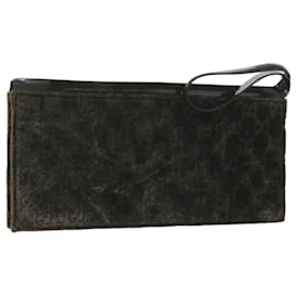 Gucci-GUCCI Clutch Bag Velor Brown Auth bs11668-Brown
