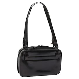 Gucci-GUCCI Shoulder Bag Leather Black Auth ti1489-Black