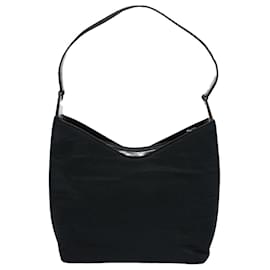 Gucci-GUCCI Shoulder Bag Nylon Black Auth 65086-Black