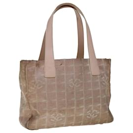 Chanel-CHANEL Nouvelle ligne de voyage Tote Bag Nylon Bronze CC Auth ti1502-Bronze