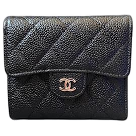 Chanel-TIMELESS/ Portefeuille en cuir classique-Noir