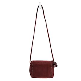Saint Laurent-Suede handbag-Dark red