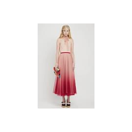 Valentino-Red Valentino Ombre Tulle A-line Skirt-Pink