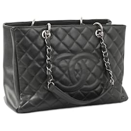 Chanel-CHANEL Handtaschen Leder-Anthrazitgrau