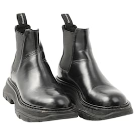 Alexander Mcqueen-ALEXANDER MCQUEEN  Boots EU 38.5 leather-Black