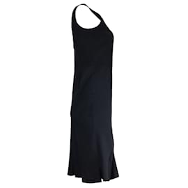 Jil Sander-Jil Sander - Robe midi noire sans manches à volants-Noir