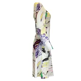 Stella Mc Cartney-Stella McCartney Ivory Multi 2022 Printed Long Sleeved Jersey Midi Dress-Multiple colors