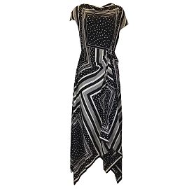 Marc by Marc Jacobs Negro / Blanquecino 2019 Vestido largo de seda con estampado geométrico Negro