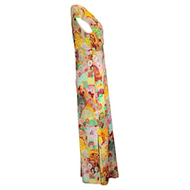 Autre Marque-La linedJ Rita-Kleid aus fließendem Jersey mit mehrfarbigem Holi-Print in Gelb-Mehrfarben