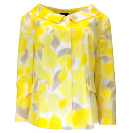 Rena Lange-Rena Lange Yellow Multi Printed Cotton Blazer-Yellow