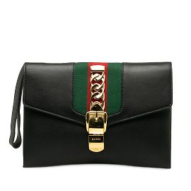 Schwarze Gucci Sylvie Clutch Schwarz