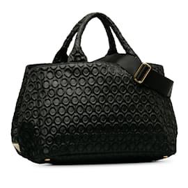 Prada-Bolso satchel Canapa bordado de Prada negro-Negro