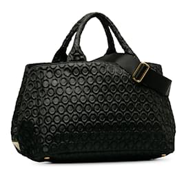 Prada-Borsa Canapa ricamata Prada nera-Nero