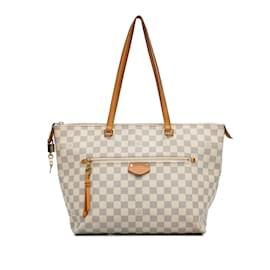 Louis Vuitton-Sac cabas blanc Louis Vuitton Damier Azur Iena MM-Blanc