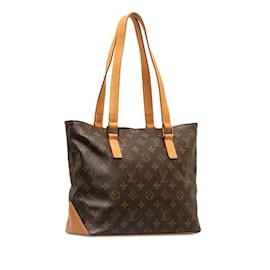 Louis Vuitton-Sac cabas marron Louis Vuitton Monogram Cabas Mezzo-Marron