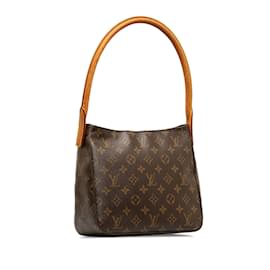 Louis Vuitton-Brown Louis Vuitton Monogram Looping MM Shoulder Bag-Brown