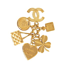 Chanel-Goldene Chanel Icon Charms Pin-Brosche-Golden