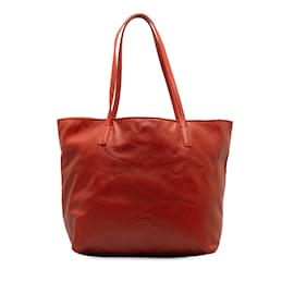 Loewe-Red Loewe Anagram Leather Tote Bag-Red